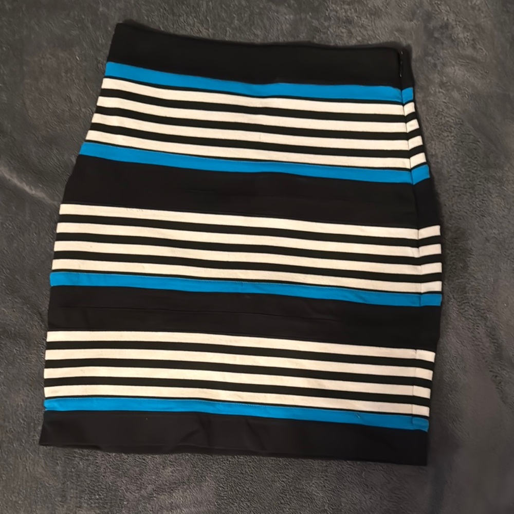 Striped Black and Blue Women's Skirt